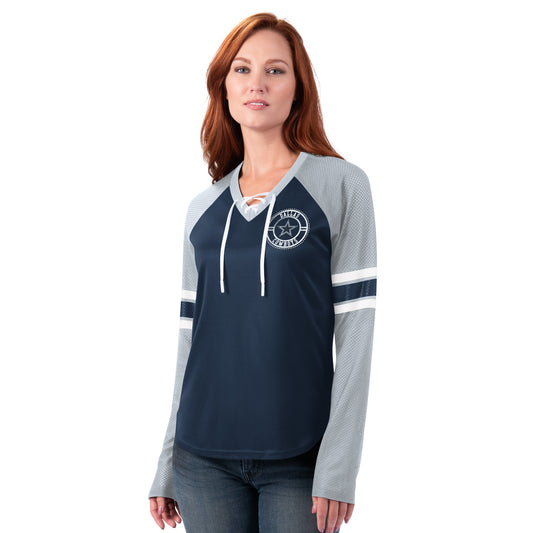 Dallas Cowboys G-III Women's  Bootleg Play Long Sleeve Lace Up Shirt