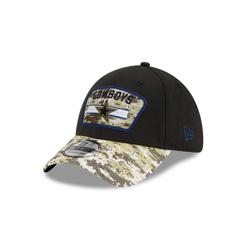 Dallas Cowboys New Era Salute to Service Sideline 39THIRTY Hat - Black/Camo