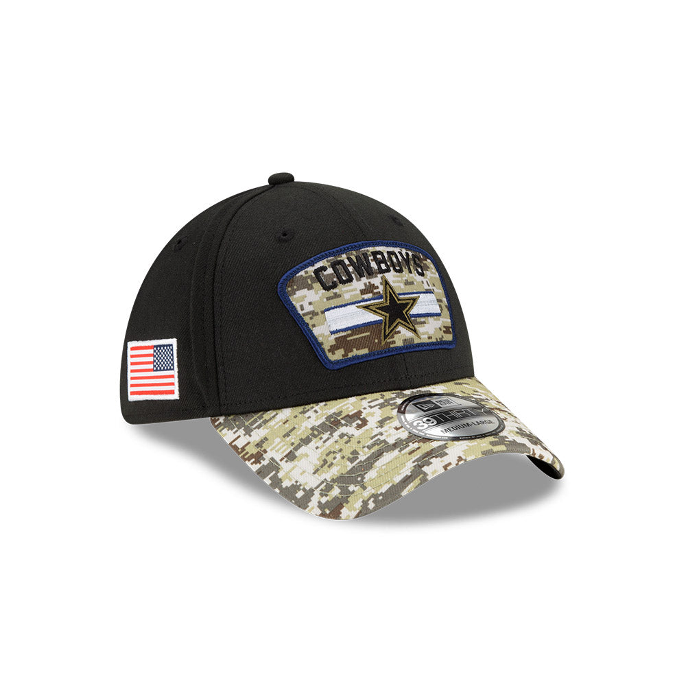 Dallas Cowboys New Era Salute to Service Sideline 39THIRTY Hat - Black/Camo