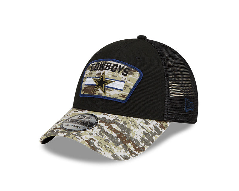 Dallas Cowboys New Era Salute To Service 9FORTY Adjustable Hat - Black