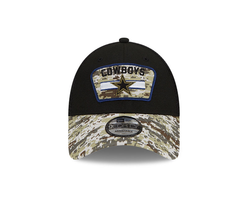 Dallas Cowboys New Era Salute To Service 9FORTY Adjustable Hat - Black