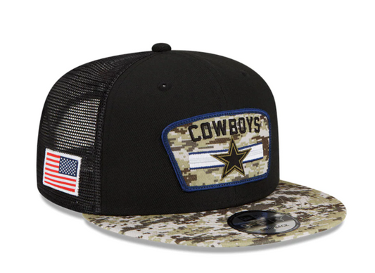 Dallas Cowboys New Era Salute To Service 9FIFTY Adjustable Hat - Black