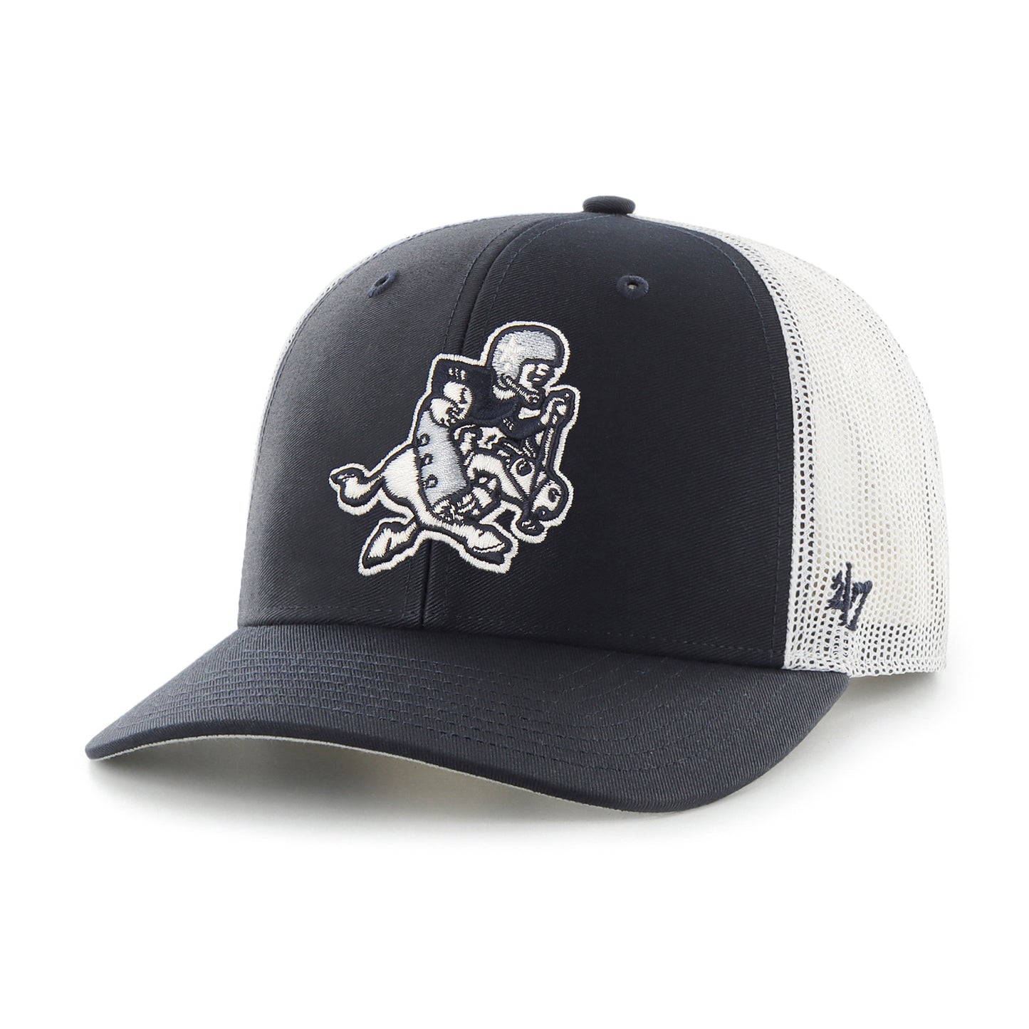 Dallas Cowboys '47  Retro Joe Trucker Mesh Snapback Adjustable Hat - Blue