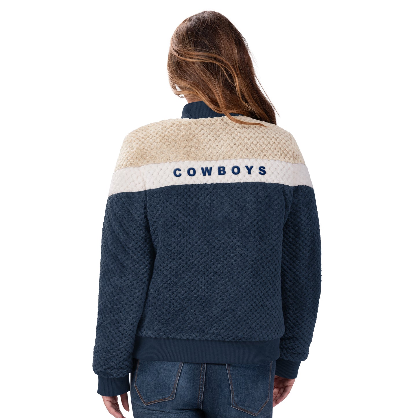 Dallas Cowboys Women's G-III 4Her Navy / Cream Riot Squad Sherpa Full Snap Jacket