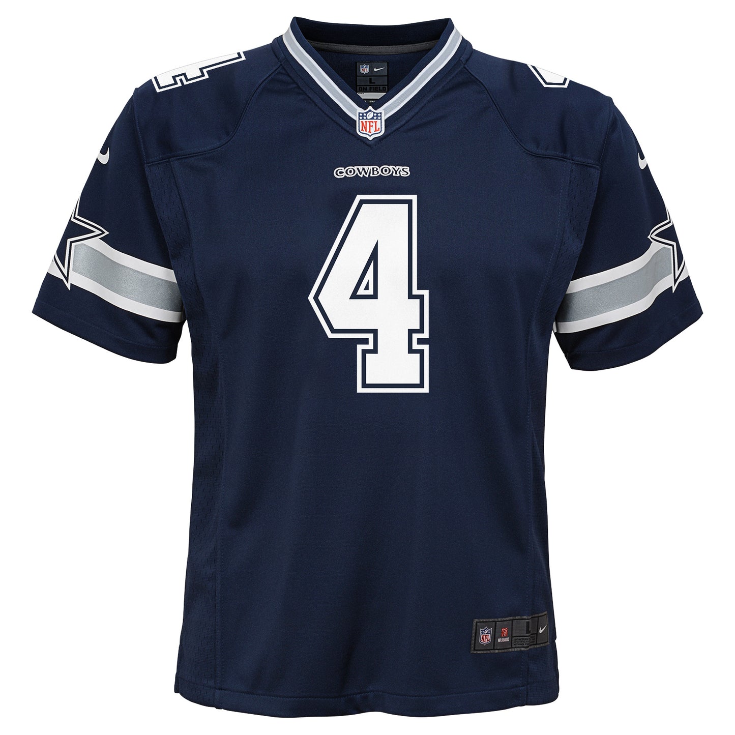 Dallas Cowboys Nike #4 Dak Prescott Youth Game Jersey - Navy