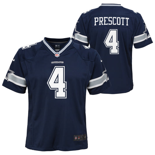 Dallas Cowboys Nike #4 Dak Prescott Youth Game Jersey - Navy