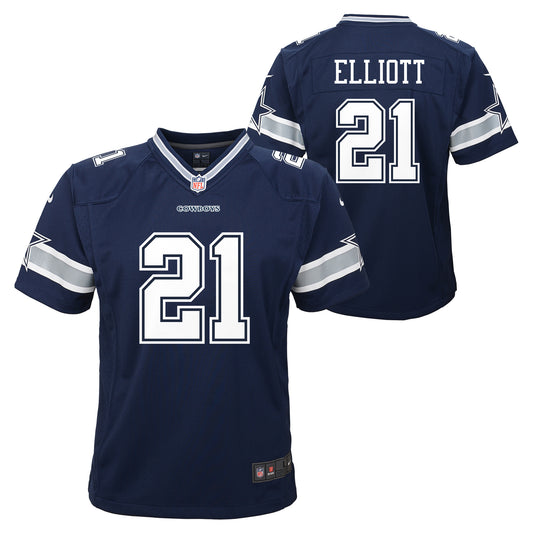 Dallas Cowboys #21 Ezekiel Elliott Youth Jersey - Navy