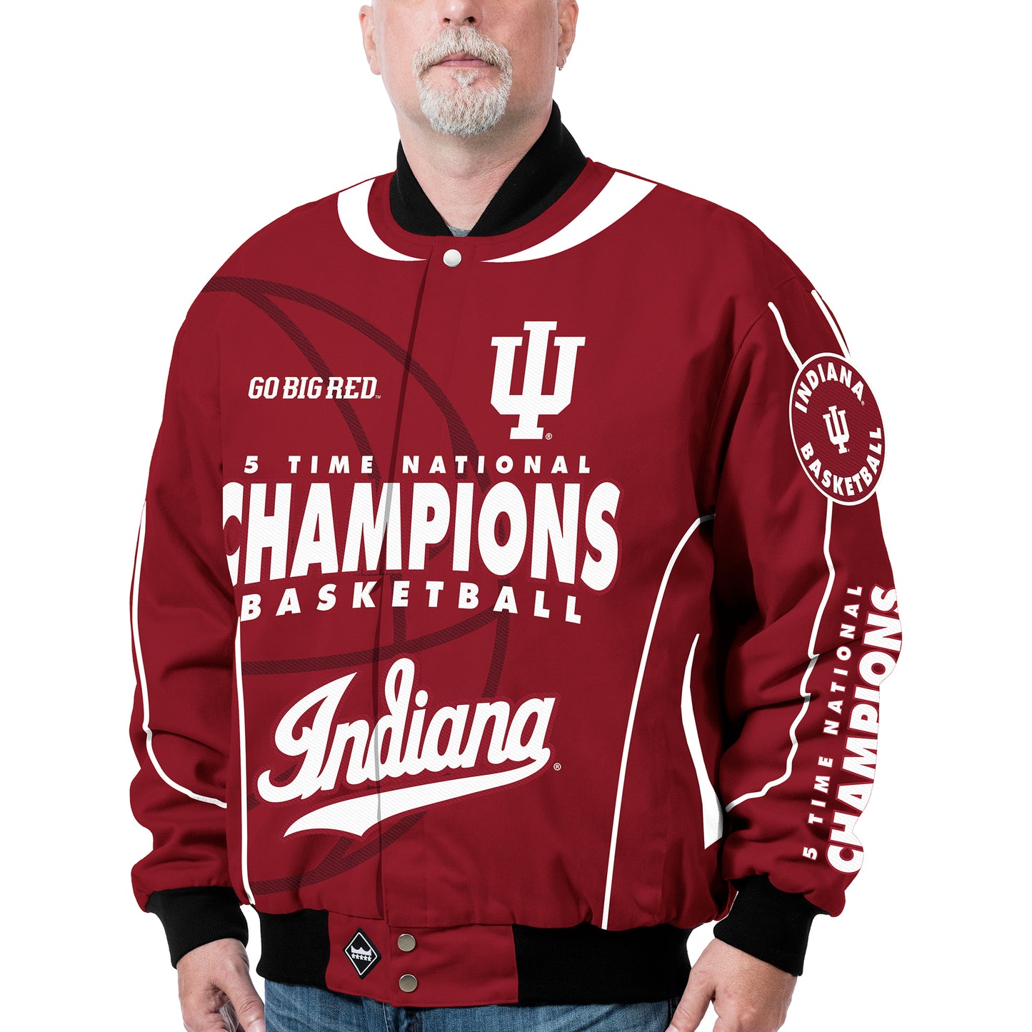 Indiana University Hoosiers NCAA 5 Time Basketball Champions Twill Jacket