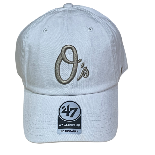 Baltimore Orioles '47 Clean Up Hat Adjustable Hat - White/Khaki