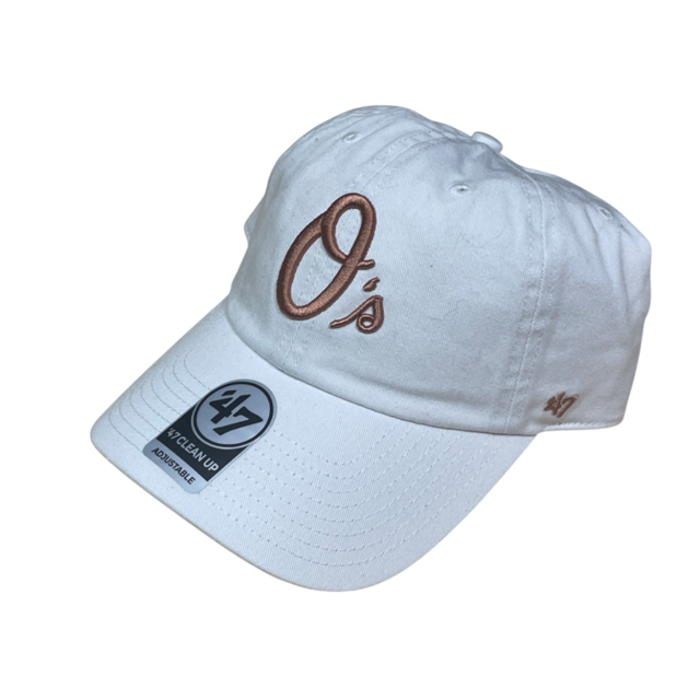 Baltimore Orioles '47 Clean Up Hat Adjustable Hat - White/Dusty Rose