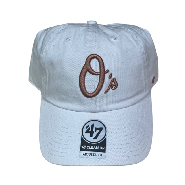 Baltimore Orioles '47 Clean Up Hat Adjustable Hat - White/Dusty Rose