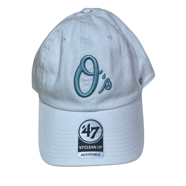 Baltimore Orioles '47 Clean Up Hat Adjustable Hat - White/Mako Blue
