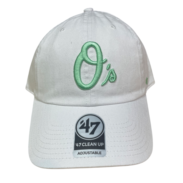 Baltimore Orioles '47 Clean Up Hat Adjustable Hat - White/Green