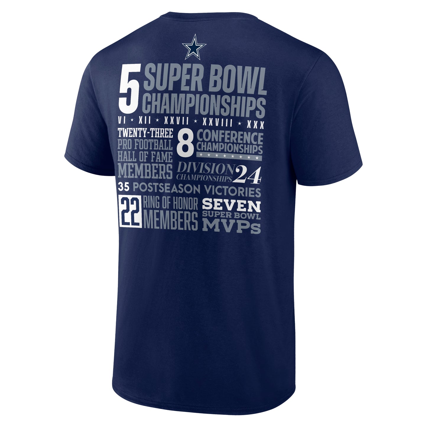 Dallas Cowboys Stats Established 1960 Men's T-Shirt - Navy