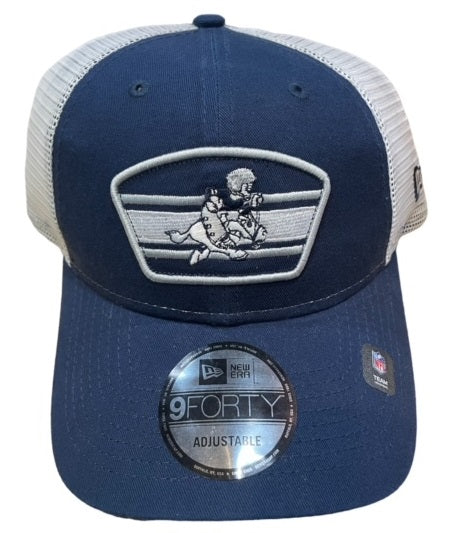 Dallas Cowboys NFL Logo Patch Retro Joe 9Forty Trucker Hat - Blue