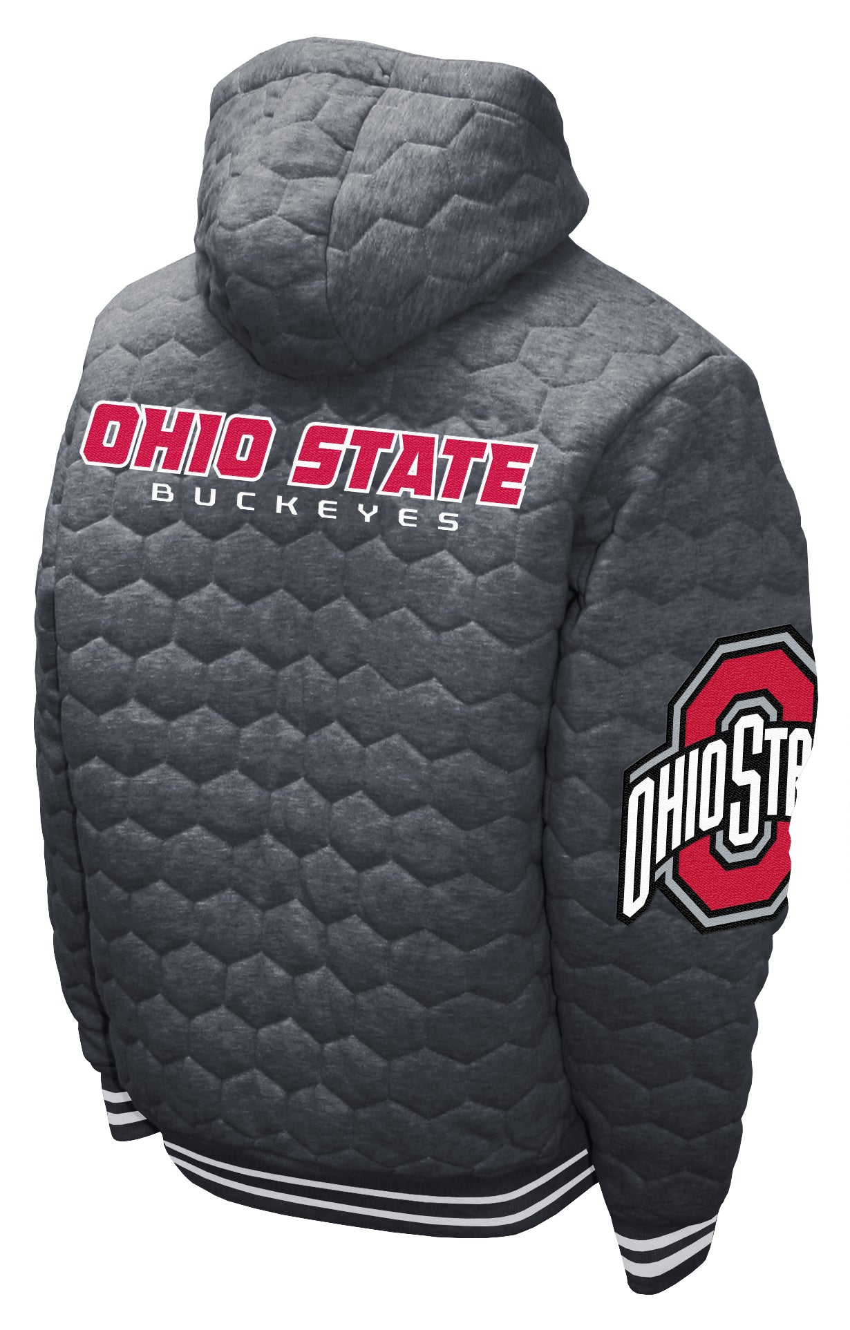 The Ohio State Buckeyes Franchise Club Honeycomb Hooded Jacket - Gray