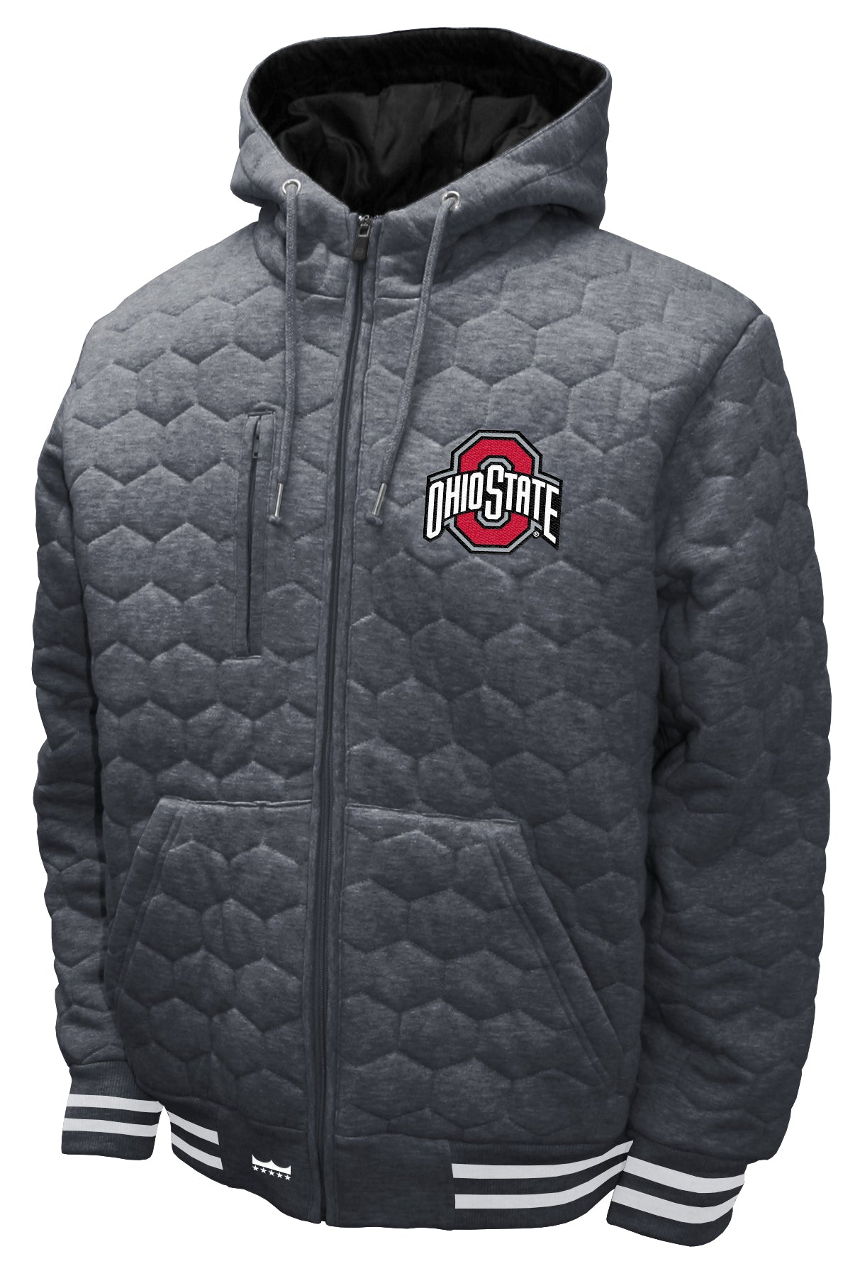 The Ohio State Buckeyes Franchise Club Honeycomb Hooded Jacket - Gray