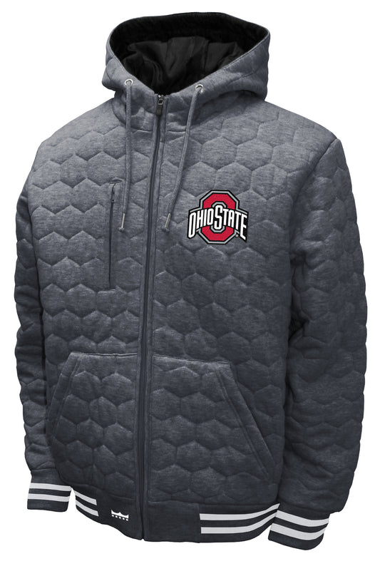 The Ohio State Buckeyes Franchise Club Honeycomb Hooded Jacket - Gray