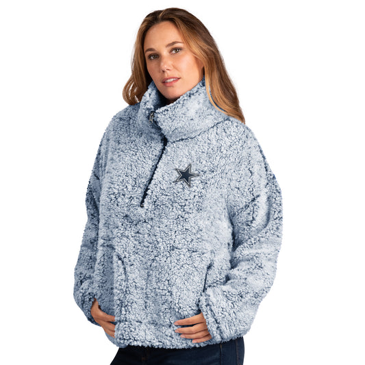 Dallas Cowboys Women's G-III Navy Last Score Sherpa 1/2 Zip Jacket