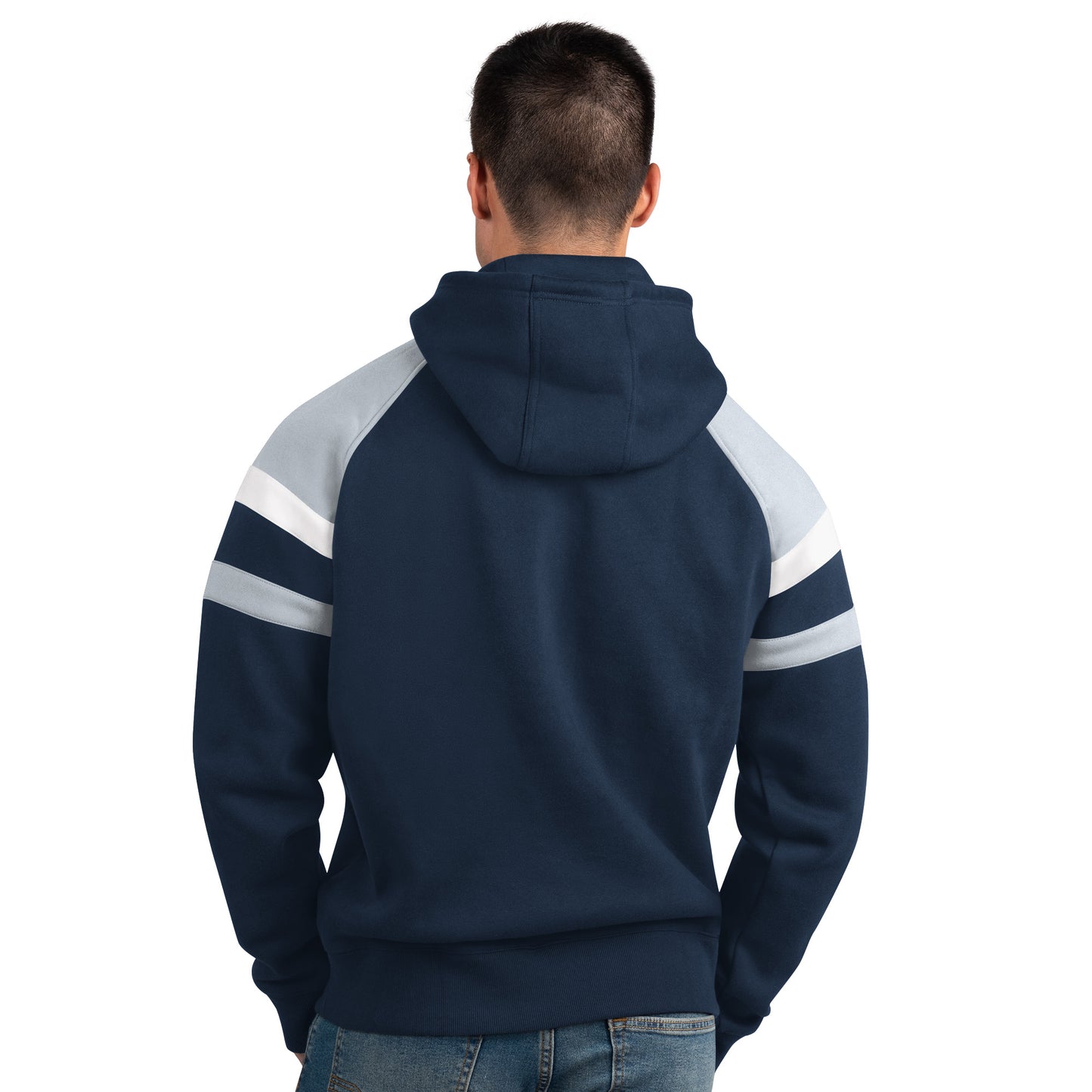 Dallas Cowboys Starter Draft Fleece Pullover Hooded Sweat Shirt - Navy / White