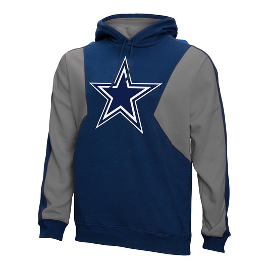 Dallas Cowboys Color Block Pull Over Men's Hoody - Navy / Gray