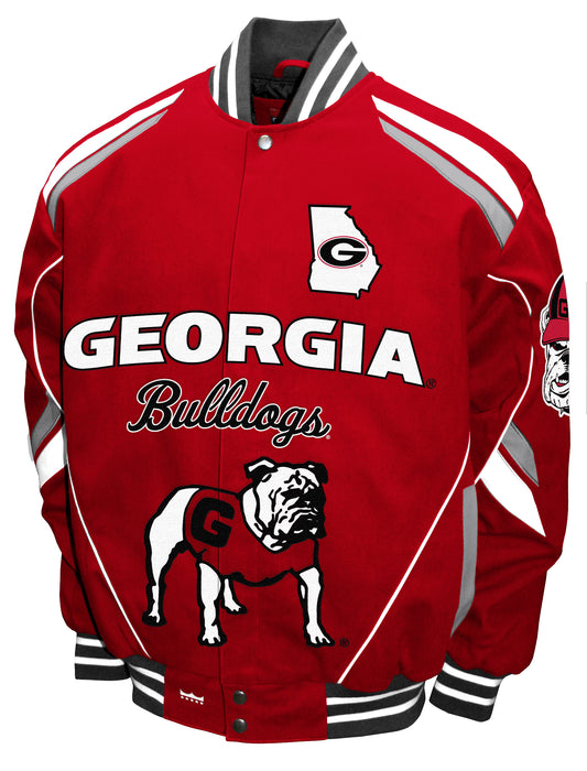 Georgia Bulldogs Red NCAA Stout Twill Full Snap Jacket