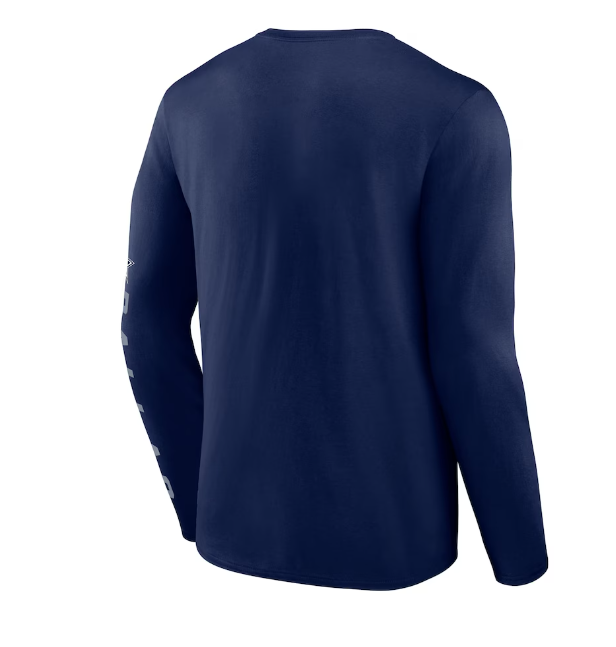 Dallas Cowboys Fanatics Branded Helmet Platform Long Sleeve Shirt - Navy