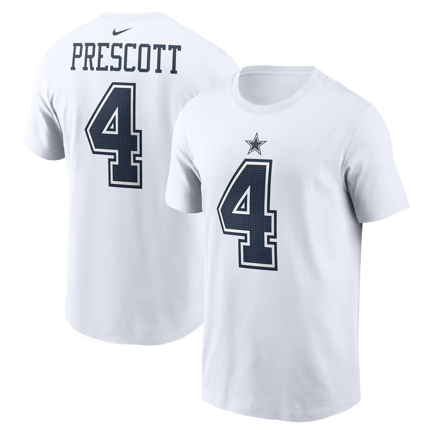 Dallas Cowboys Nike  #4 Dak Prescott Player T-shirt- White