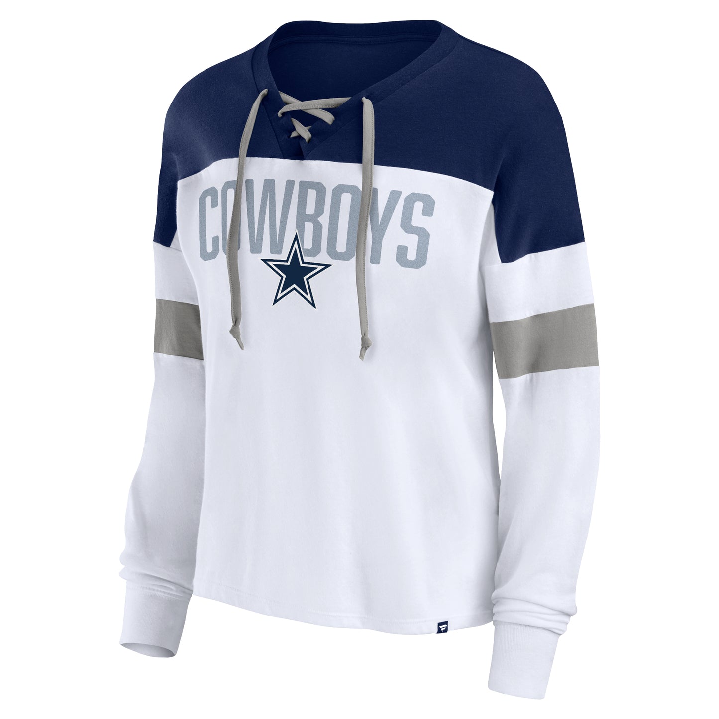 Dallas Cowboys Fanatics Branded Women's Even Match Lace Up Long Sleeve Shirt -White