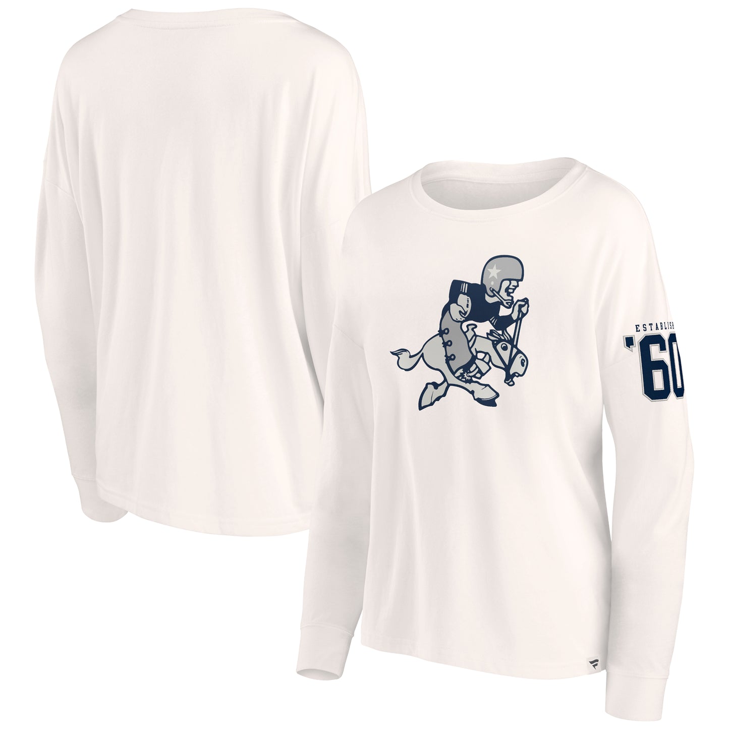Dallas Cowboys Fanatics Branded Women's Crop Game Date Long Sleeve Shirt-Cream