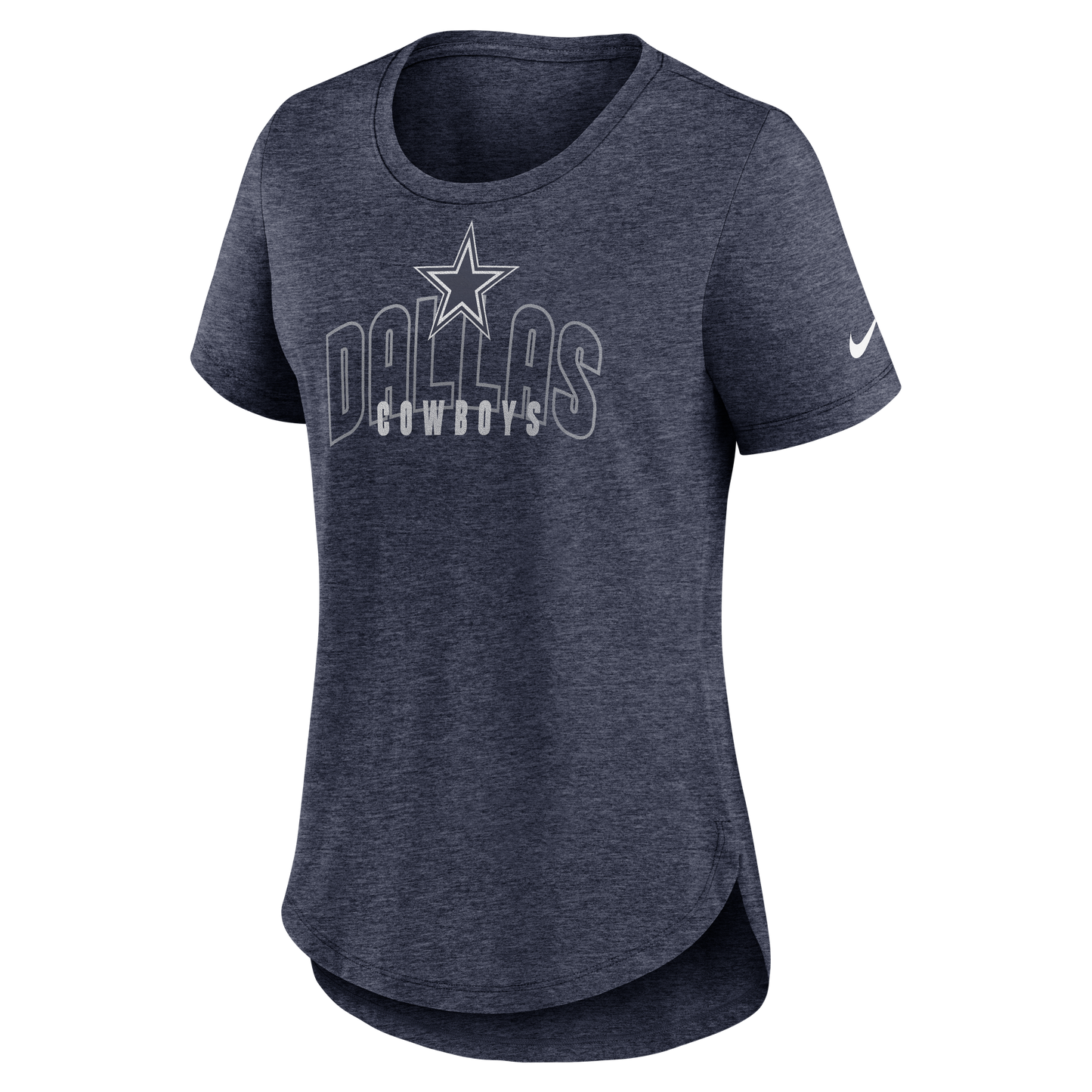 Dallas Cowboys Nike Heather Navy Womens Overlap City Tri-Blend T-Shirt