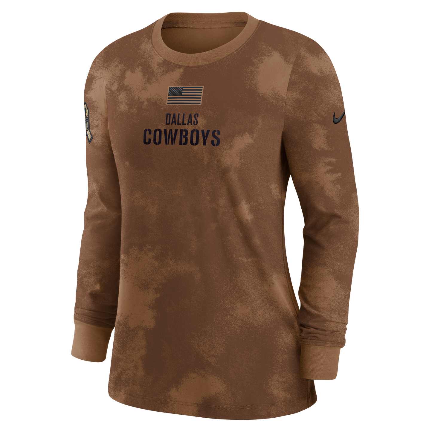 Dallas Cowboys Nike Women's Salute to Service Long Sleeve Shirt-Brown