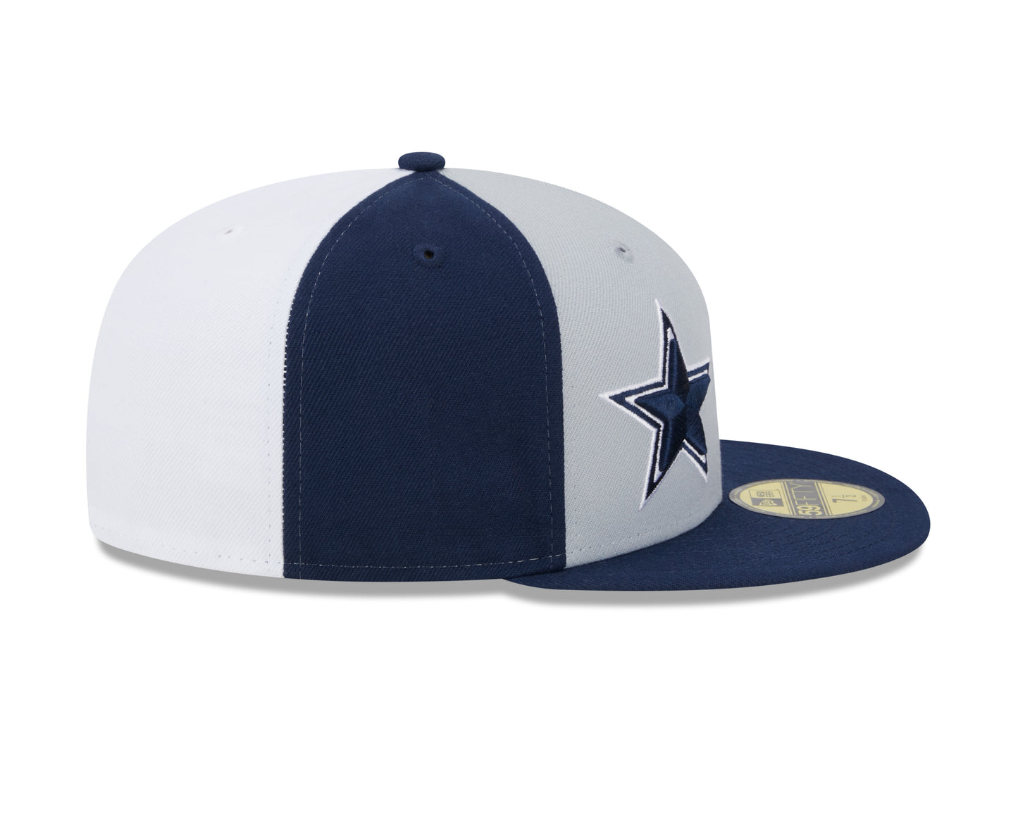 Cowboys New Era 2023 Sideline Split 59fifty Fitted Hat- Blue/Gray