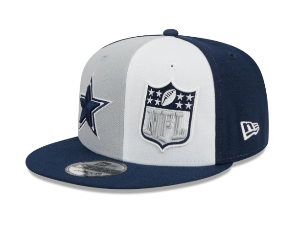 Dallas Cowboys New Era Sideline 9Fifty Split Snap Back Hat - White