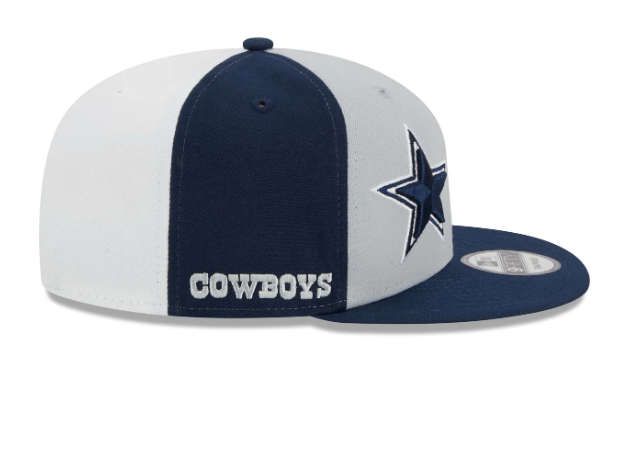 Dallas Cowboys New Era Sideline 9Fifty Split Snap Back Hat - White