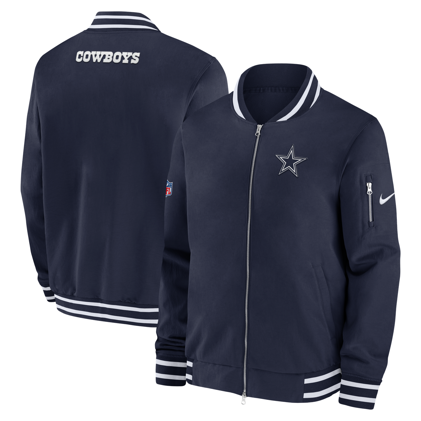 Dallas Cowboys 2024  Men's Sideline Nike Coaches Bomber Jacket - Navy