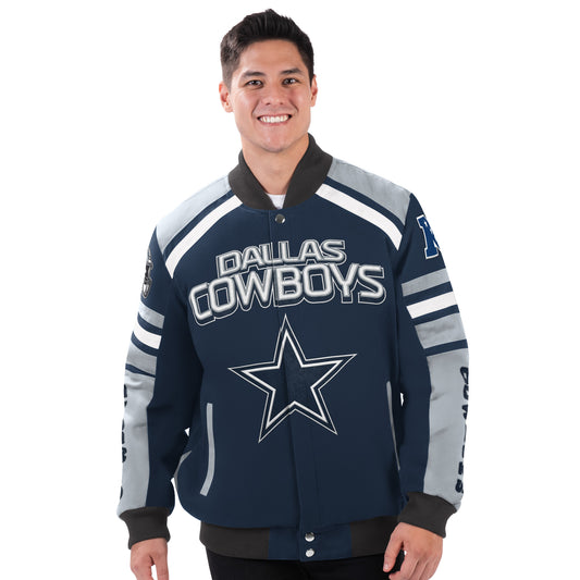 Dallas Cowboys G-III Power Foward Full Snap Twill Jacket - Navy