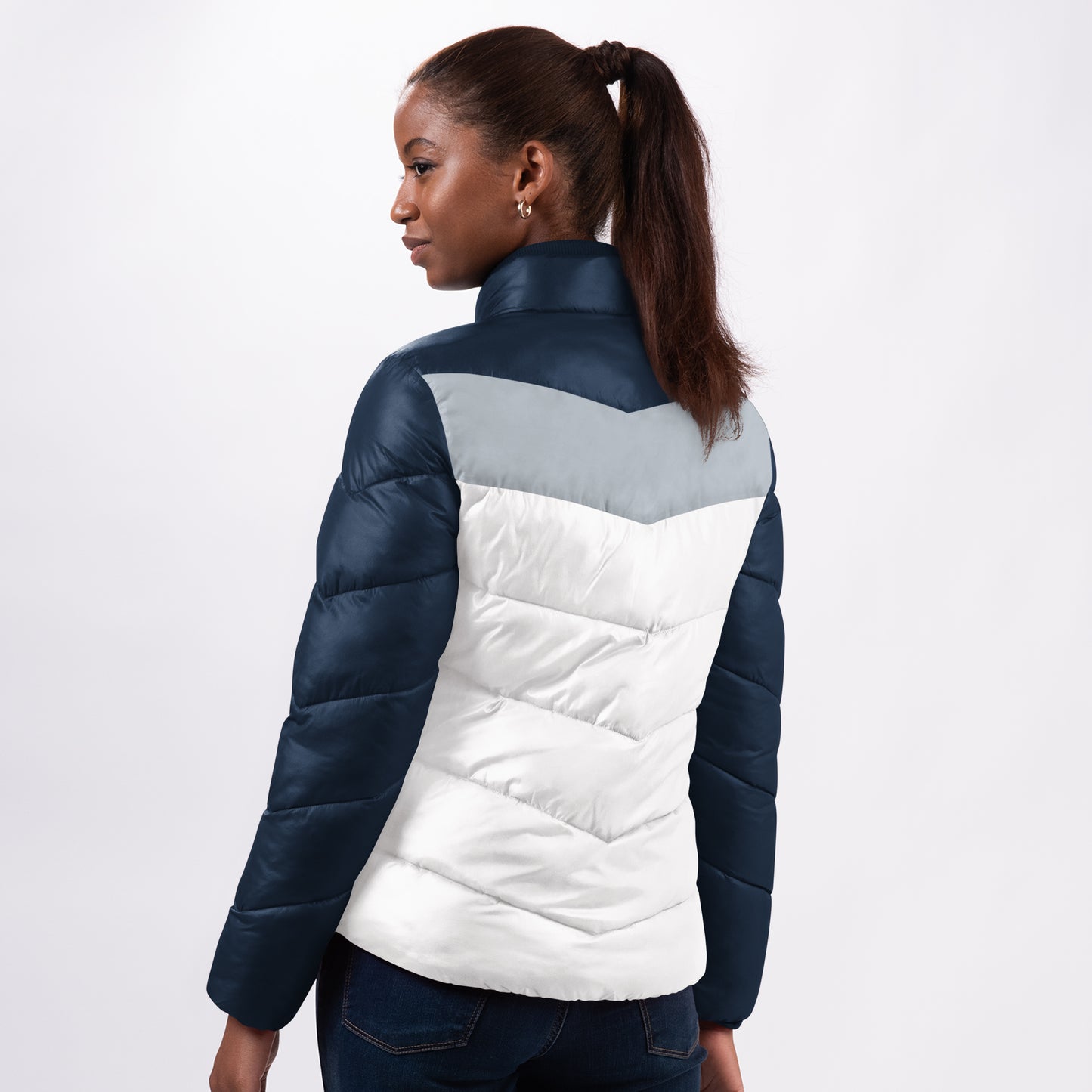 Dallas Cowboys G-III Women's New Star Quilted Full Zip Jacket - White/Navy