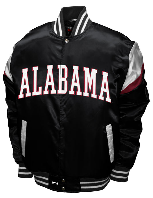 Alabama Crimson Tide Franchise Club Power Satin Full-Snap Jacket - Black