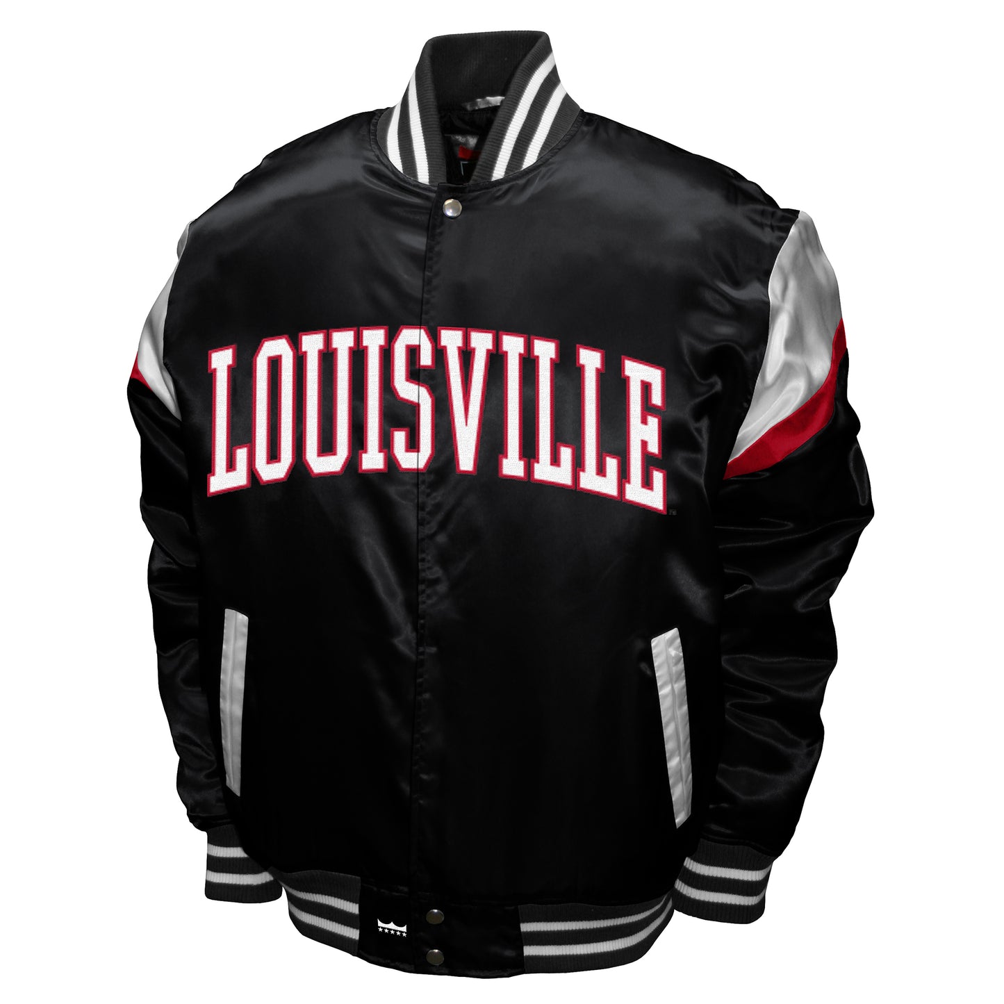 Louisville Cardinals Franchise Club Power Satin Full-Snap Jacket - Black