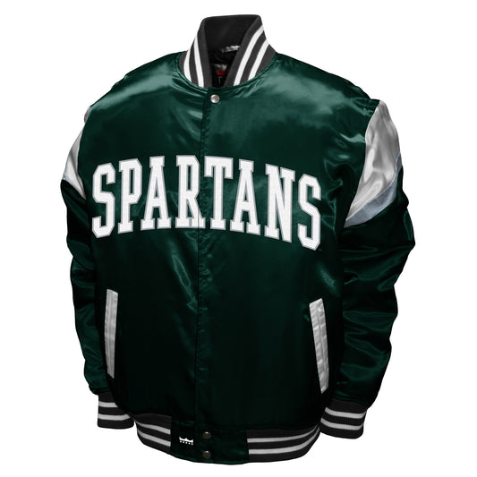 Michigan State Spartans Franchise Club Power Satin Full-Snap Jacket - Green