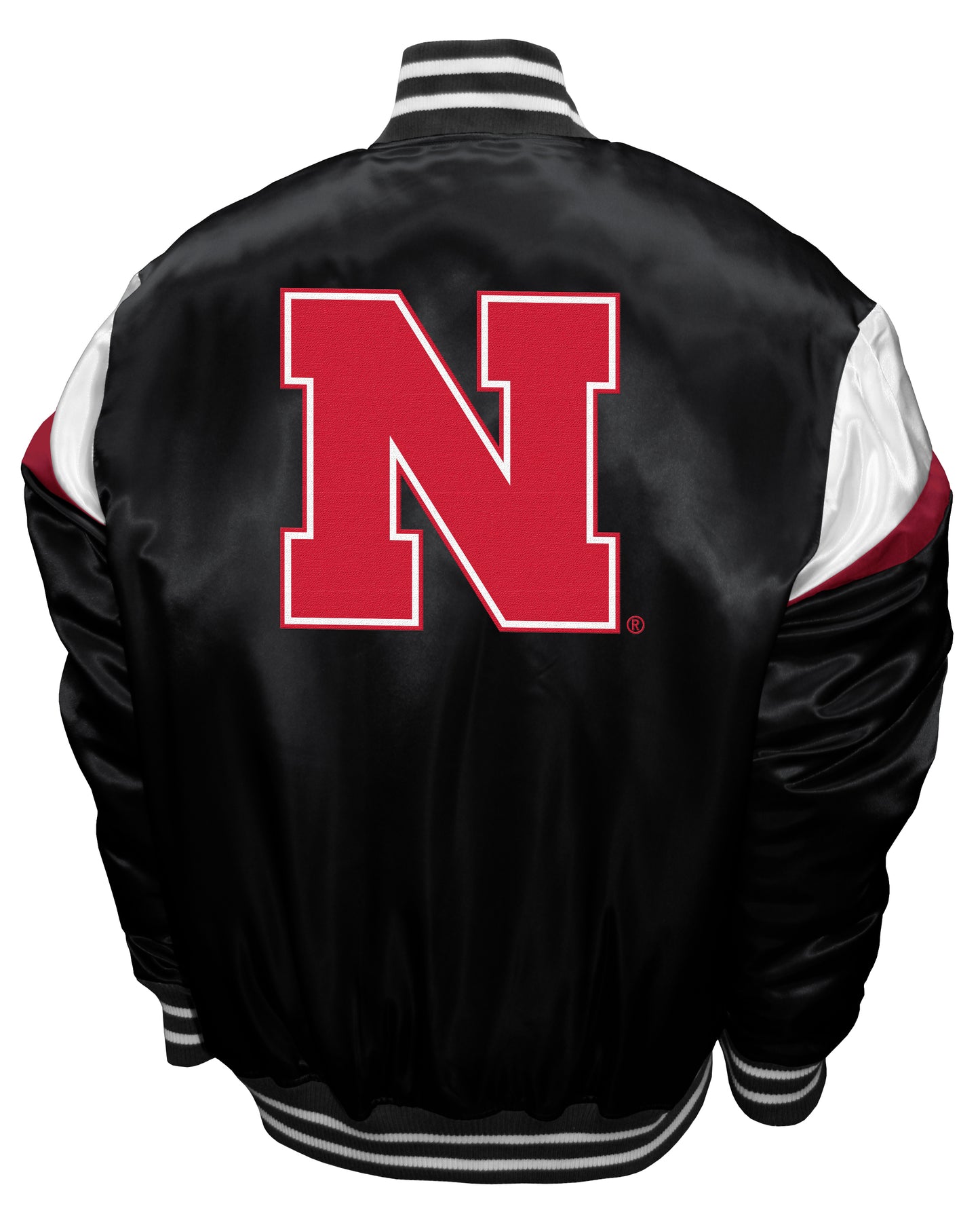 Nebraska Cornhuskers Franchise Club Power Satin Full-Snap Jacket - Black