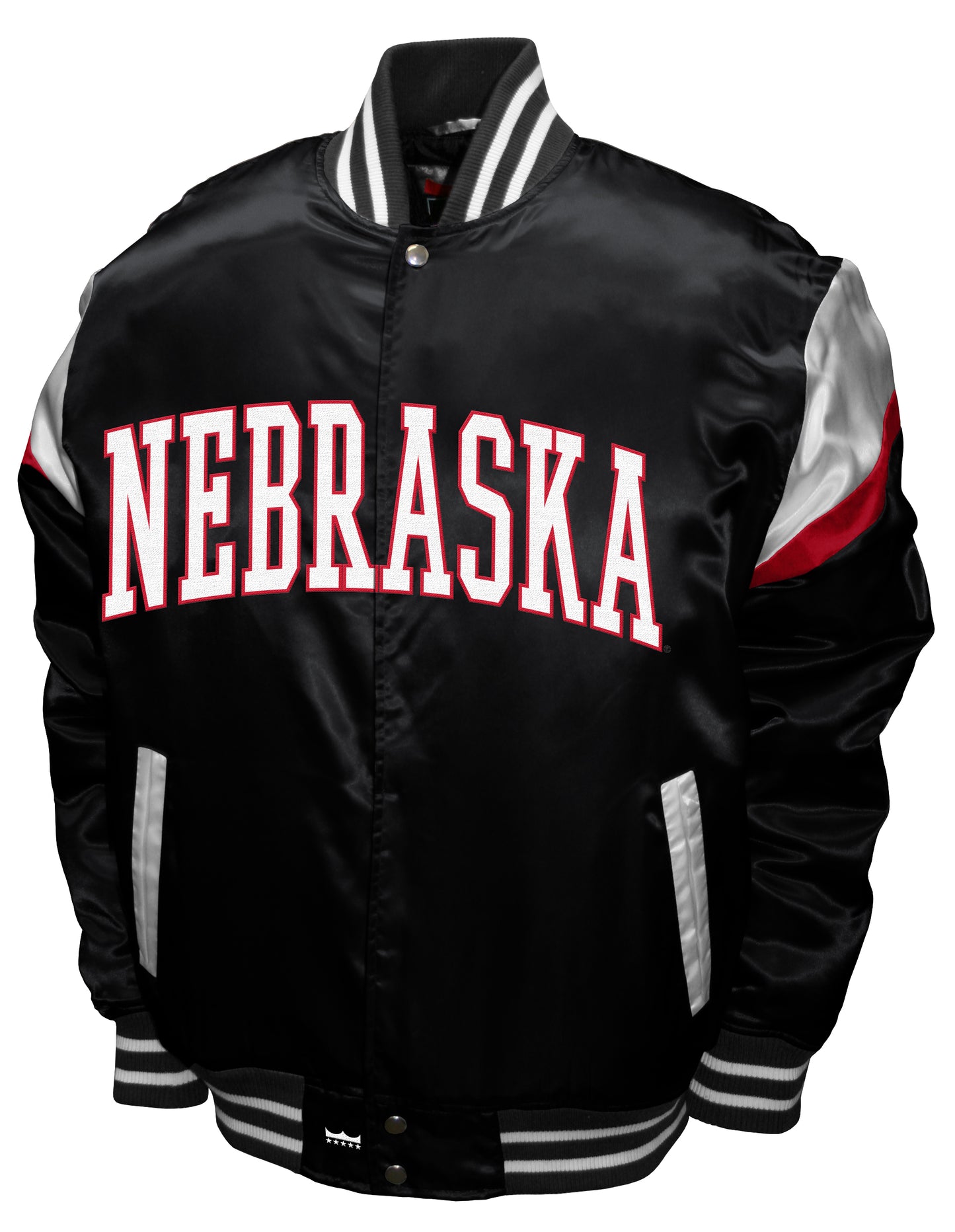 Nebraska Cornhuskers Franchise Club Power Satin Full-Snap Jacket - Black
