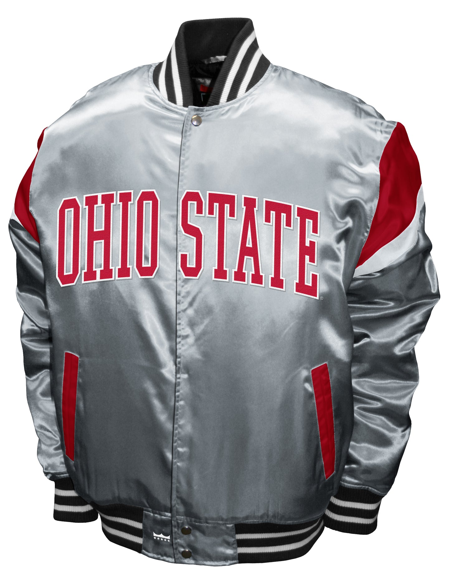 Ohio State Buckeyes Franchise Club Power Satin Full-Snap Jacket - Gray