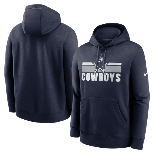Dallas Cowboys Nike Stripes Club Fleece Pullover Hoodie - Navy