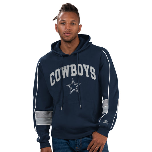 Dallas Cowboys Starter Captain Pull Over Hoodie - Navy