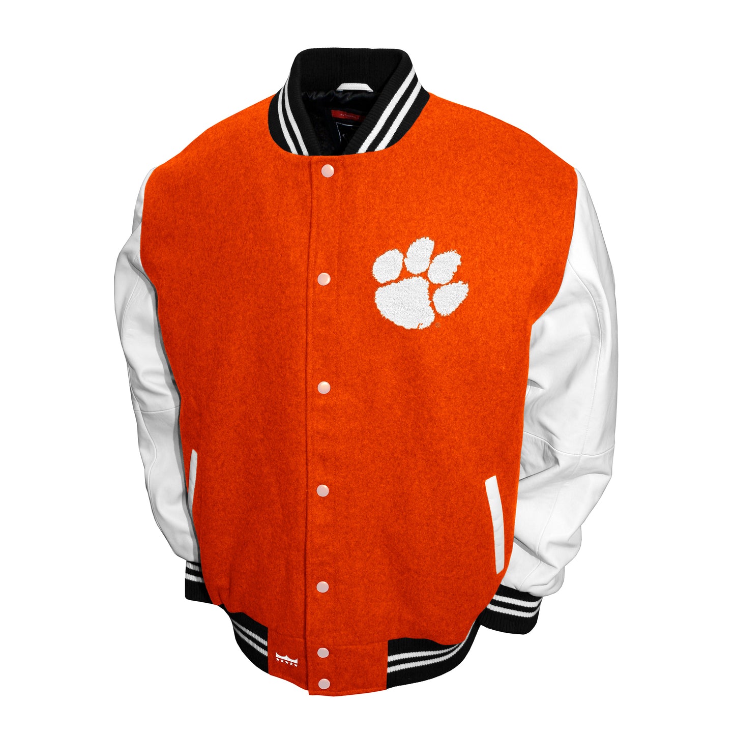 Clemson Tigers Franchise Club Full-Snap Letterman Grad Wool Leather Jacket - Orange