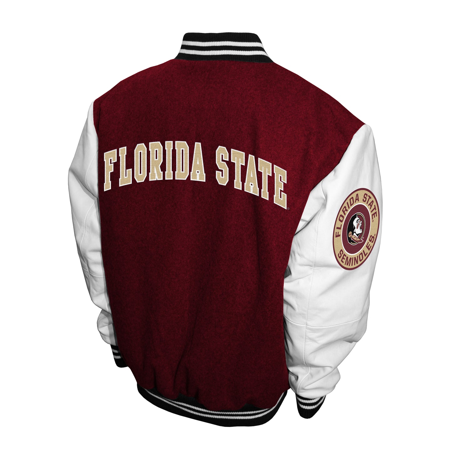 Florida State Seminoles Franchise Club Full-Snap Letterman Grad Wool Leather Jacket - Burgandy