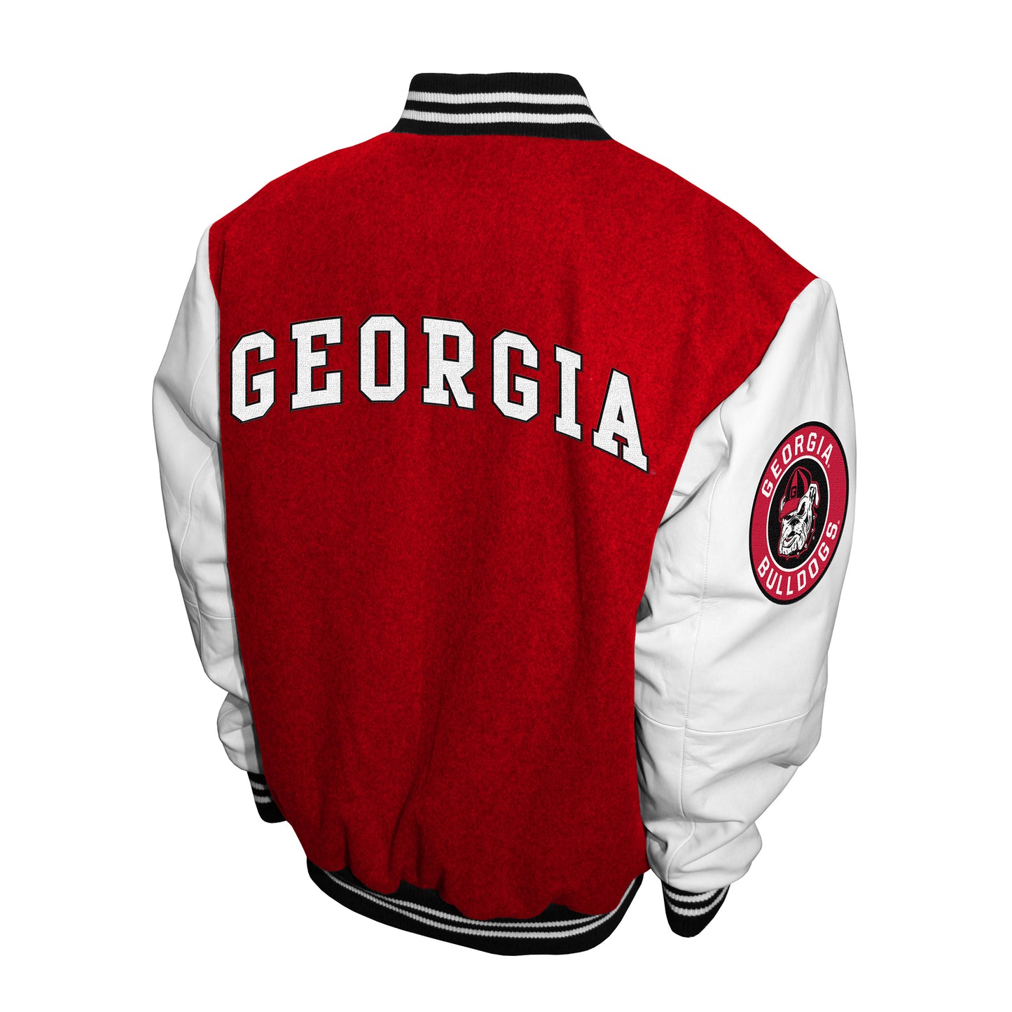 Georgia Bulldogs Franchise Club Full-Snap Letterman Grad Wool Leather Jacket - Red
