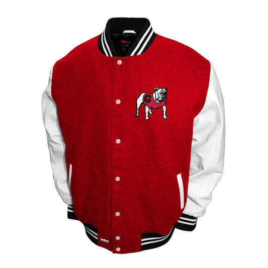 Georgia Bulldogs Franchise Club Full-Snap Letterman Grad Wool Leather Jacket - Red